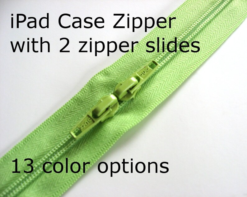 One Purse Zipper iPad Case Zipper 24.5 inches long with 2 zipper slides 13 color options image 1