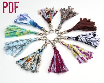 Instant download How to make Fabric Tassel Key Chains or Zipper Pulls