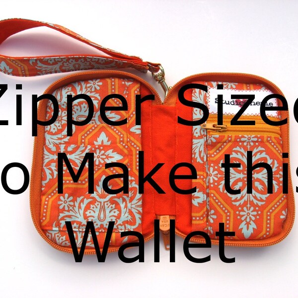 One  Zipper to use with the Zip Around Wallet Pattern 14 color options