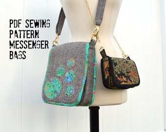 Messenger Bags Sewing Pattern including small saddle bag with fringe pattern