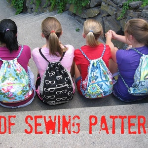 How to Make a Cinch Back Pack PDF Sewing Pattern image 1