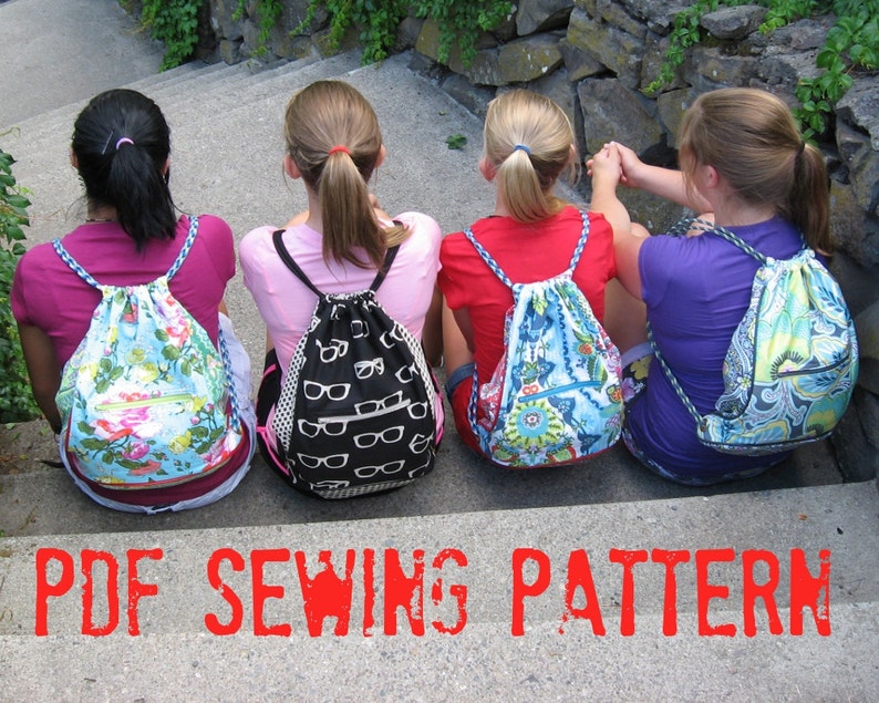 How to Make a Cinch Back Pack PDF Sewing Pattern image 1