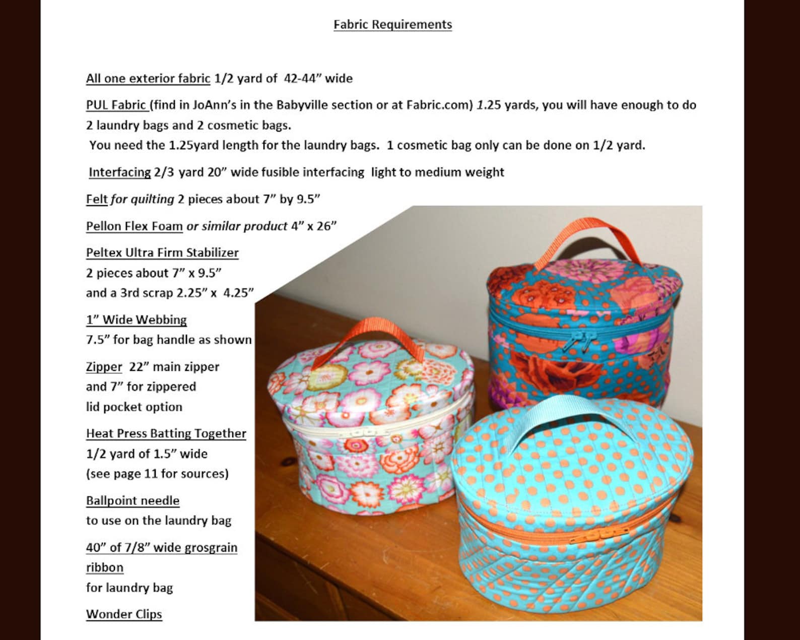 Sewing Pattern for Wet Bags and Cosmetic Cases Etsy
