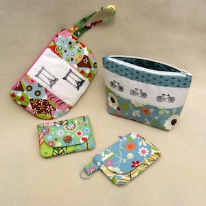 Zippered Pouches Sewing Pattern PDF
