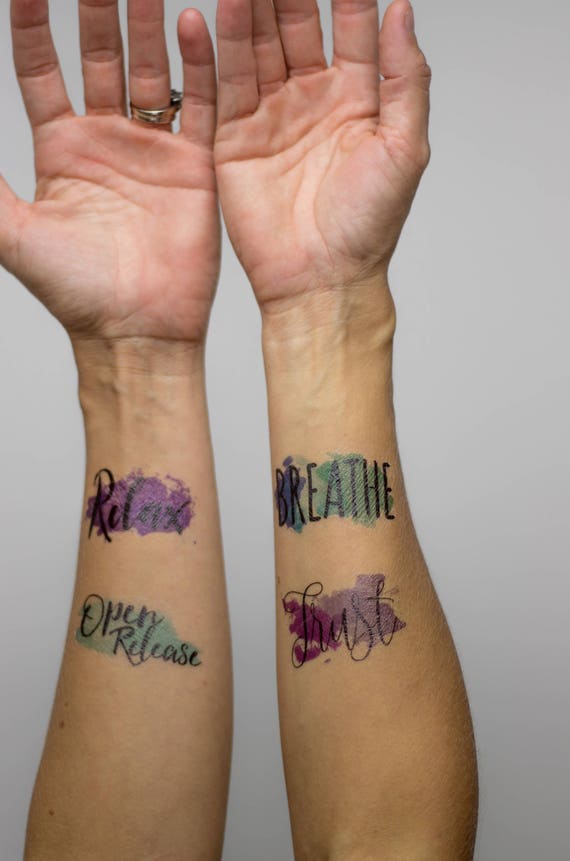 pk Englisch Aquarell Geburt Affirmation Tattoos Etsy