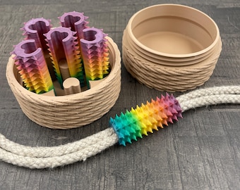 Rope bondage spike thorns for 6mm shibari rope. Set of 6 spikes with storage box container