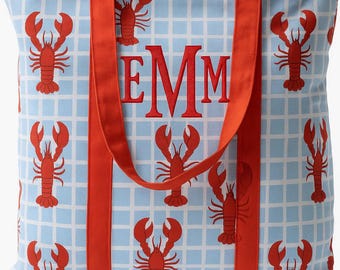 Sac fourre-tout homard personnalisé : sac de plage marin brodé personnalisé