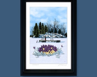 Cryoseism- Giclée print of the illustration by Joel Kimmel | Winter Painting |