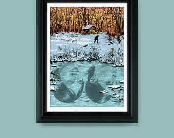 The Hour of the Pearl - Giclée print of the illustration by Joel Kimmel | Winter Painting |