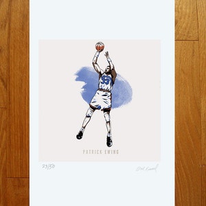 Patrick Ewing New York Knicks NBA Illustrated Print Limited Edition image 3