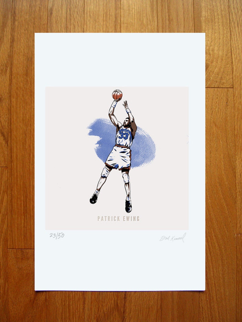 Patrick Ewing New York Knicks NBA Illustrated Print Limited Edition image 3