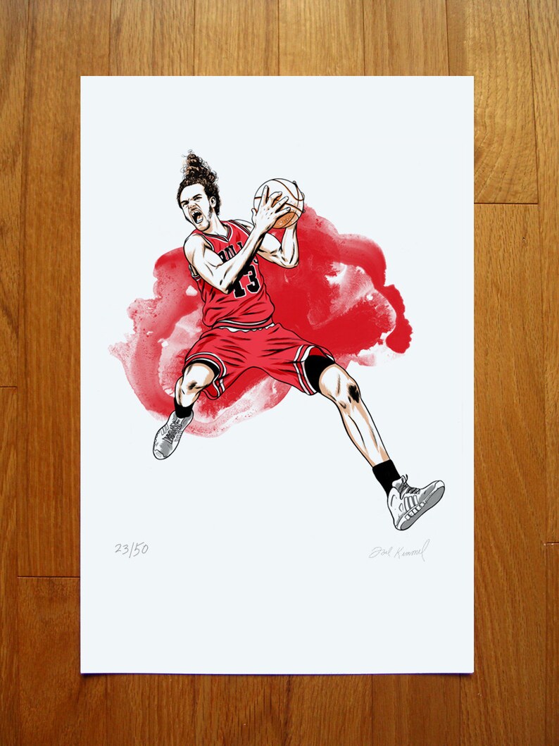 Joakim Noah Chicago Bulls Illustrated Print image 3