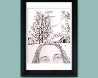 Fallow Field - 11" x 14" Original pen, ink and graphite illustration by Joel Kimmel | Winter Landscape |