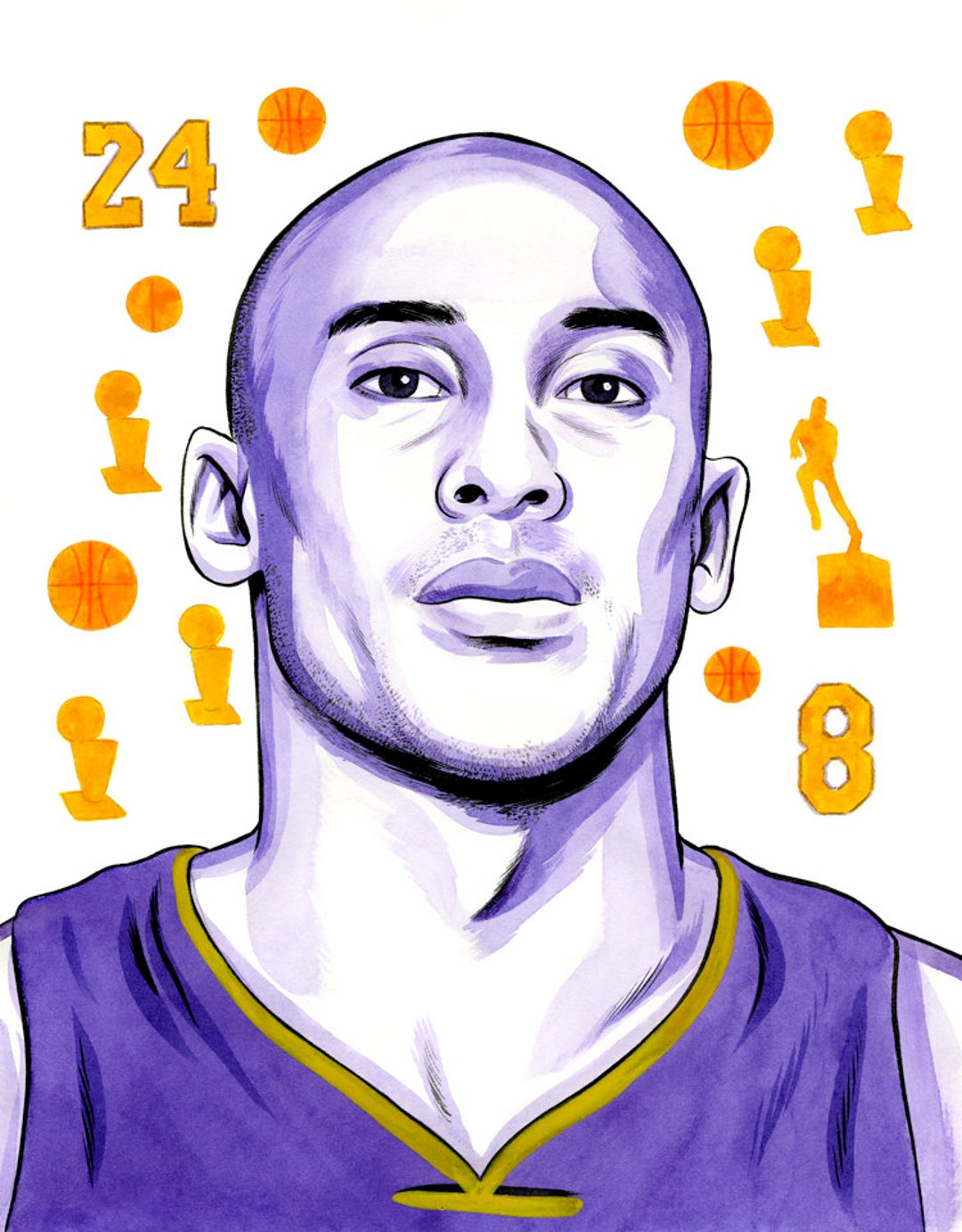 Download Kobe Bryant Shows His Legendary Moves in Cartoon Form Wallpaper