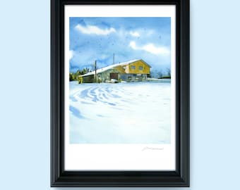 Skylark - Giclée Print of the illustration by Joel Kimmel | Winter Painting |