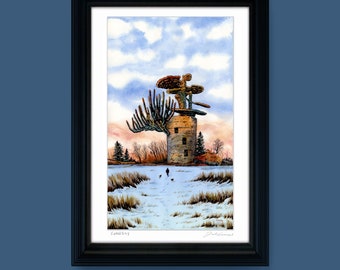 Someday - Giclée print of the illustration by Joel Kimmel | Winter Painting | Coral |