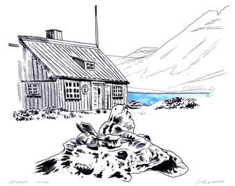 Drawing of Isafjordur, West Fjords, Iceland - Giclée Print by Joel Kimmel