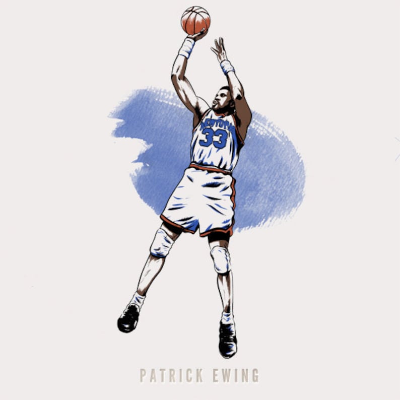 Patrick Ewing New York Knicks NBA Illustrated Print Limited Edition image 2