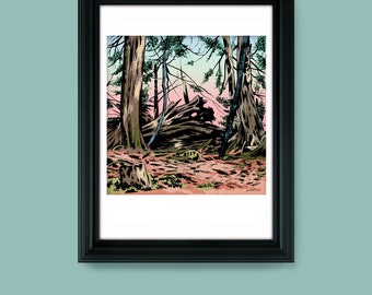 Under the Dappled Light - Giclée print of the illustration by Joel Kimmel | Landscape Illustration |