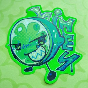 Limey BURNER 3.5” Neon Fluorescent Object Show Sticker