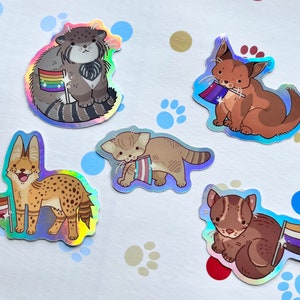 Holografische stickerset Wild Cats LGBTQ | Pride-stickers