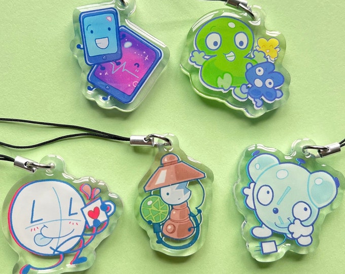 Object Show 1'5 Phone Charms | BFDI TPOT Inanimate Insanity Animatic ...