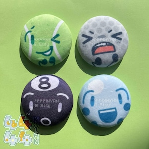 BFDI Tennis Ball & Golf Ball 2'2 Plush Button Badges | Object Show Pins