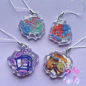 GACHA Roblox Gear 1'5 Glitter Phone Charms | Classic Roblox Keychains
