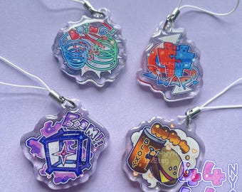 GACHA Roblox Gear 1'5 Glitter Phone Charms | Classic Roblox Keychains