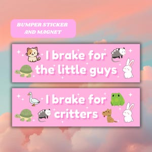 Ik rem voor schattige magnetische auto bumpersticker, sticker dierenliefhebber, kwaliteit weerbestendige vinylsticker cadeau voor haar roze autoaccessoire