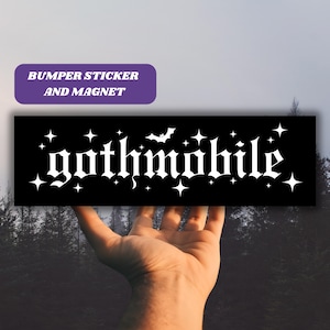 Goth Girl Autoaufkleber & Magnet Gothmobile Spooky Aufkleber, Gothic Autozubehör, Fledermäuse Aufkleber, Geschenk für Alternative ALT Girl Vinyl Aufkleber
