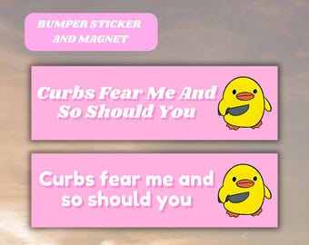 Lustige Ente Meme Autoaufkleber Magnet, Tiktok Genz Auto Vinyl Aufkleber, sarkastischer aus den Fugen geratener schlechter neuer Fahrer Geschenk, niedliches rosa Autozubehör