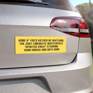 Spirited Away Movie Funny Honk If Magnetic Car Bumper Sticker 2001 Cinematic Masterpiece Studio Ghibli Fan Merch y2k Car Accesory Vinyl Gift image 2