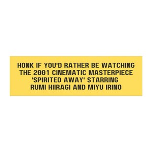 Spirited Away Movie Funny Honk If Magnetic Car Bumper Sticker 2001 Cinematic Masterpiece Studio Ghibli Fan Merch y2k Car Accesory Vinyl Gift image 6