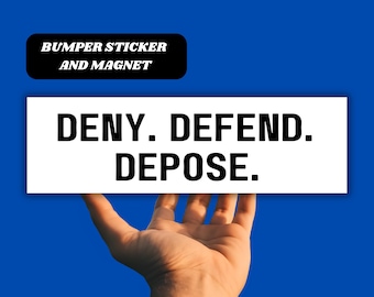 Pegatina para parachoques de coche con la frase "Denegar, defender, deponer", anarquía, justicia social, vinilo, activismo político, accesorio para coche de resistencia