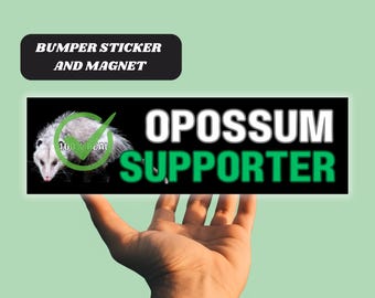 Zabawna naklejka magnetyczna na zderzak samochodu „Opossum Lover”, „Zwolennik Oposów”, słodka satyra Gen Z, wodoodporny wysokiej jakości winylowy dodatek samochodowy