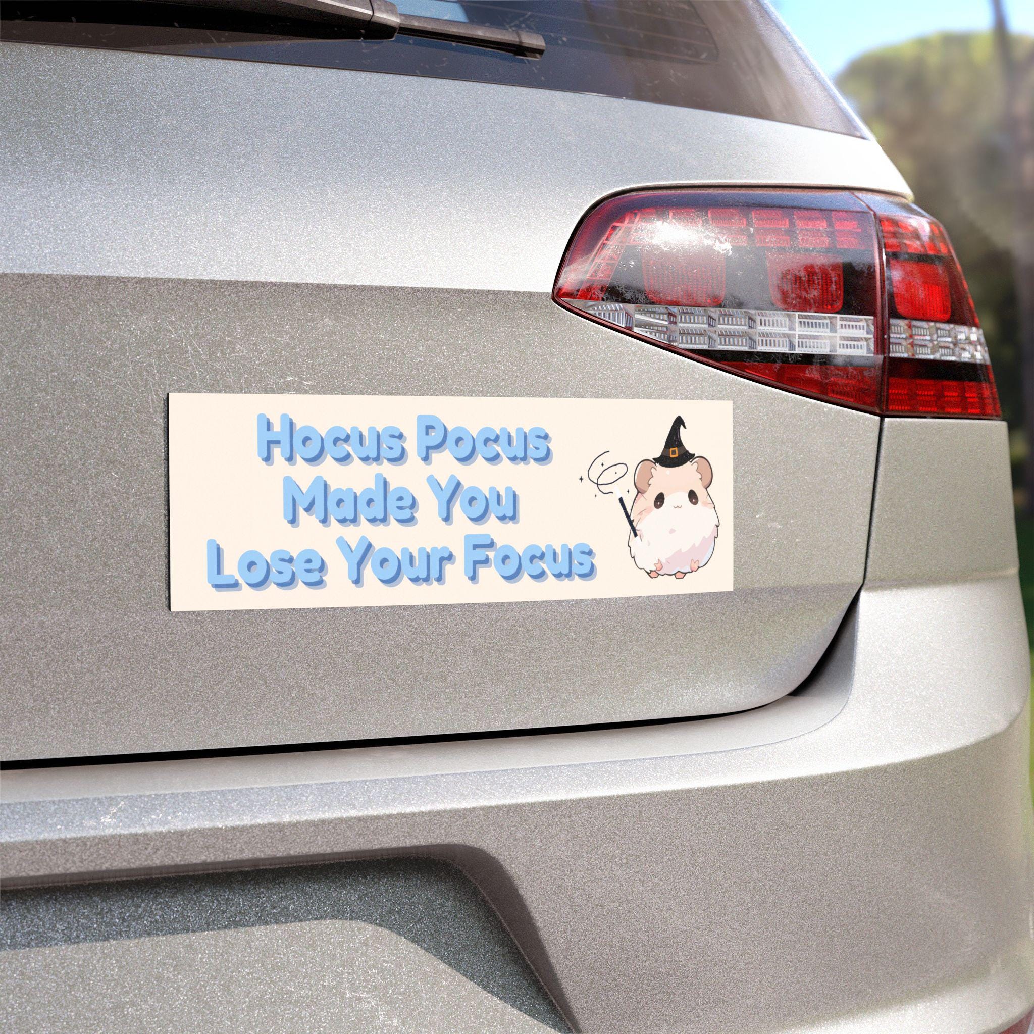Hocus Pocus Funny Wizard Animal Bumper Sticker Magnet, Halloween Spooky ...