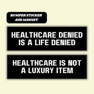Universal Healthcare Magnetic Car Bumper Sticker, Profit Over People Is Not Freedom, Medicare for All Tax the Rich, Eat the Rich Decal Gift