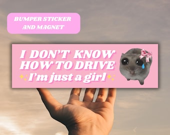 Ich bin nur ein Mädchen, das ich nicht weiß, wie man lustigen Auto-Autoaufkleber Magnet, niedlichen Meme Tiktok genz Aufkleber | Lustiges Geschenk für sie