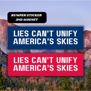 Lies Can&#39;t Unify America&#39;s Skies bumpersticker magneet, Kamala Harris stemmen liberaal blauw vinylsticker, vriendelijkheid positiviteit autosticker