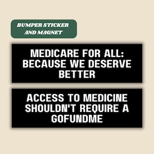 Universal Healthcare Magnetic Car Bumper Sticker, Profit Over People Is Not Freedom, Medicare for All Tax the Rich, Eat the Rich Decal Gift
