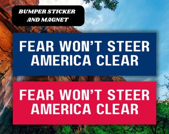 Fear Won't Steer America Autoaufkleber, Kindness Positivity Autoaufkleber, Kamala Harris Votinggerber Blauer Vinyl Aufkleber