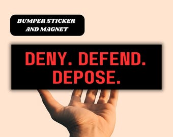 Pegatina para parachoques de coche con la frase "Denegar, defender, deponer", anarquía, justicia social, vinilo, activismo político, accesorio para coche de resistencia