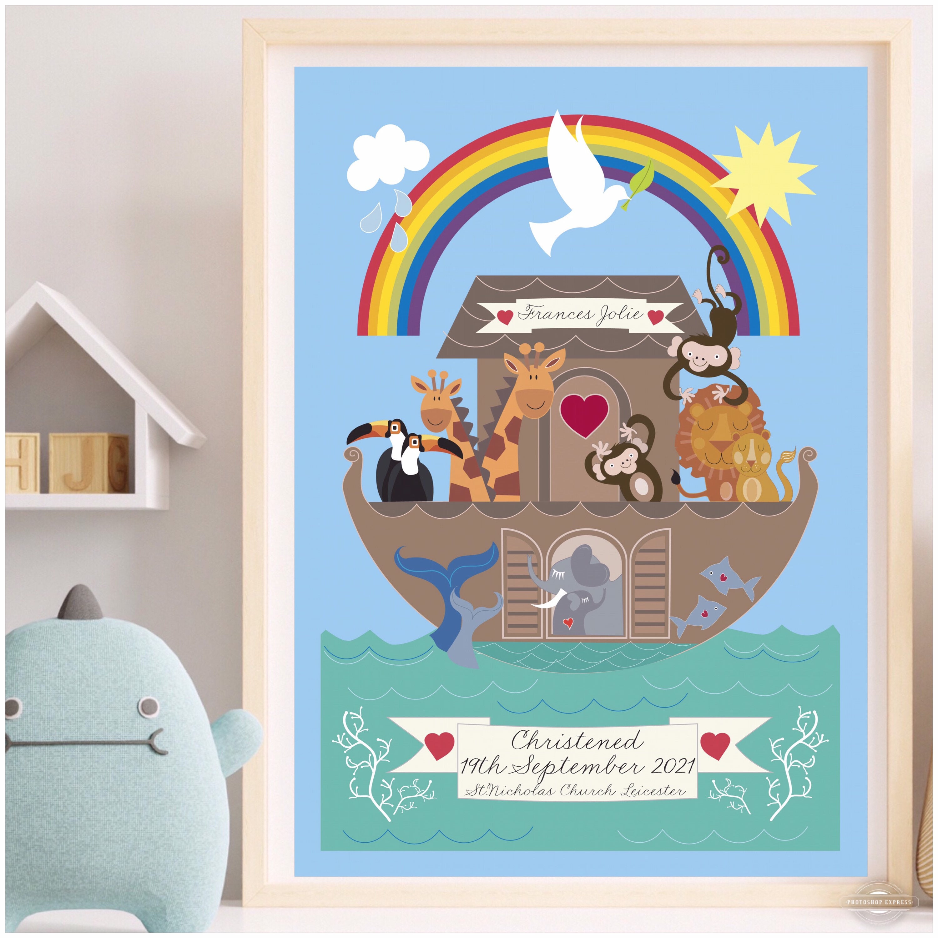Personalised Noahs Ark Christening Gift Beautiful Childrens Etsy