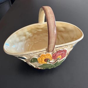 Vintage H J Wood Indian Tree Posy Basket | Hand-Painted Staffordshire Pottery | Cottagecore Floral Planter | English Country Décor