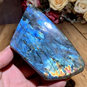Natural Labradorite Freeform Ornament, Nice Light Labradorite Standing Display Specimens, Healing Crystal Gift.MS63