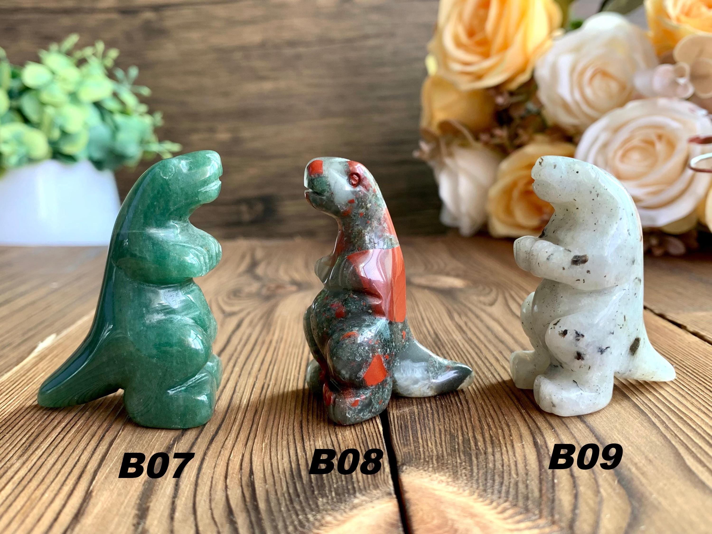 55MM Natural Crystal Dinosaur Figurine, Hand Carved Quartz Water