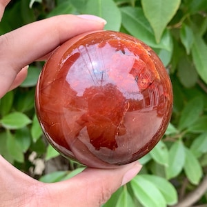AAAA+ Natural Red Agate Carnelian Sphere, Crystal Sphere Decor, Red Gemstone Ball Home Decor, Healing Crystal Ornament.Random