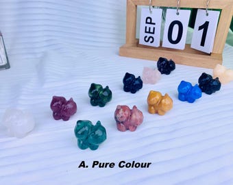 30 mm natuurlijk kristal bulbasaur beeldje decor, handgesneden kwarts schildpad snijwerk voor bureaudecor, genezende kristallen geschenken.