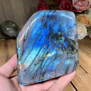 Natural Labradorite Freeform Ornament, Nice Light Labradorite Standing Display Specimens, Healing Crystal Gift.MS02